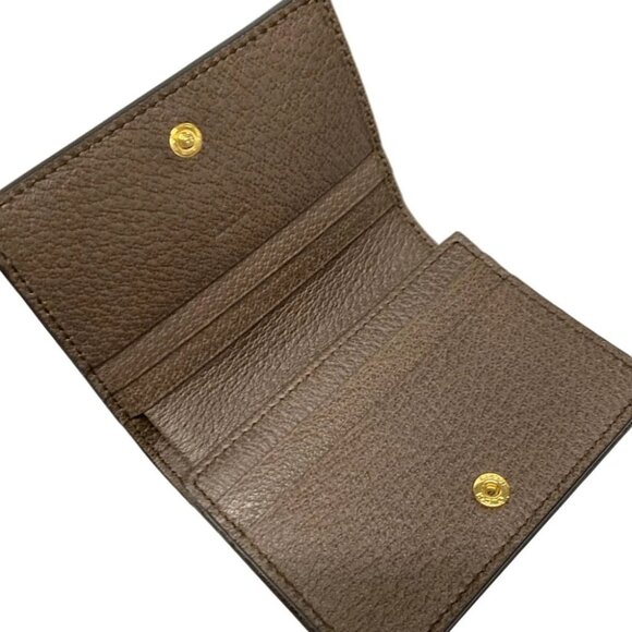 Auth GUCCI Ophidia 523155 Dark Brown Beige Multi PVC Leather Bifold Wallet - Picture 7 of 11